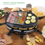Pyle - pkgrst32 , Kitchen & Cooking , Cooktops & Griddles , Raclette Grill Two-Tier Party Cooktop Metal Grill Surface with Stone Plate