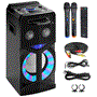 Pyle - PKRK270BT.5 , Sound and Recording , PA Loudspeakers - Cabinet Speakers , Karaoke Vibe Portable Video PA Speaker System with Built-in Multimedia Disc Player, (8’’ Speaker, 800 Watt)