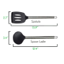 Pyle - PKSPT15 , Kitchen & Cooking , Kitchen Tools & Utensils , Non-Stick Soup Ladle and Spatula Cookware Set, Stainless Steel