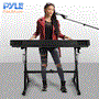 Pyle - PKST48 , Misc , Heavy-Duty Keyboard Stand with Wheels - Digital/Electronic Piano Stand with Height Adjustable & Locking Wheels