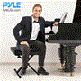 Pyle - PKST52 , Musical Instruments , Mounts - Stands - Holders , Sound and Recording , Mounts - Stands - Holders , Adjustable Padded Keyboard Bench - X-Style Bench with Three Holes on Each Leg, 4 Non-slip Rubber Feet