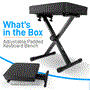Pyle - PKST52 , Musical Instruments , Mounts - Stands - Holders , Sound and Recording , Mounts - Stands - Holders , Adjustable Padded Keyboard Bench - X-Style Bench with Three Holes on Each Leg, 4 Non-slip Rubber Feet