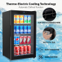 Pyle - PKTEBC70 , Kitchen & Cooking , Fridges & Coolers , Compact Beverage Fridge Cooler – Wine Bottle & Can Beverage Chilling Refrigerator