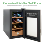 Pyle - pktecc40 , Kitchen & Cooking , Fridges & Coolers , 2-in-1 Wine Bottle Cellar Fridge with Cigar Cooler Humidor, Stainless Steel (6 Bottle Capacity)