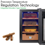 Pyle - pktecc40 , Kitchen & Cooking , Fridges & Coolers , 2-in-1 Wine Bottle Cellar Fridge with Cigar Cooler Humidor, Stainless Steel (6 Bottle Capacity)
