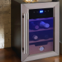Pyle - pktecc40 , Kitchen & Cooking , Fridges & Coolers , 2-in-1 Wine Bottle Cellar Fridge with Cigar Cooler Humidor, Stainless Steel (6 Bottle Capacity)
