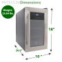 Pyle - pktecc40 , Kitchen & Cooking , Fridges & Coolers , 2-in-1 Wine Bottle Cellar Fridge with Cigar Cooler Humidor, Stainless Steel (6 Bottle Capacity)