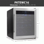 Pyle - PKTEWC16 , Kitchen & Cooking , Fridges & Coolers , Electric Wine Cooler - Wine Chilling Refrigerator Cellar with Digital Touchscreen Control, Stainless Steel (16-Bottle)