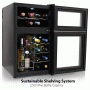 Pyle - PKTEWC24 , Kitchen & Cooking , Fridges & Coolers , Electric Wine Cooler - Dual Zone Wine Chilling Refrigerator Cellar with Digital Touchscreen Controls (24-Bottle)