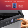 Pyle - pktewcds1802 , Kitchen & Cooking , Fridges & Coolers , NutriChef 18 Bottle Dual Zone Thermoelectric Wine Cooler - Red and White Wine Chiller -  Countertop Wine Cellar - Freestanding Refrigerator with LCD Display Digital Touch Controls
