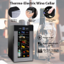 Pyle - pktewcds1802 , Kitchen & Cooking , Fridges & Coolers , NutriChef 18 Bottle Dual Zone Thermoelectric Wine Cooler - Red and White Wine Chiller -  Countertop Wine Cellar - Freestanding Refrigerator with LCD Display Digital Touch Controls