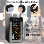 Pyle - PKTEWCDS1802 , Kitchen & Cooking , Fridges & Coolers , NutriChef 18 Bottle Dual Zone Thermoelectric Wine Cooler - Red and White Wine Chiller -  Countertop Wine Cellar - Freestanding Refrigerator with LCD Display Digital Touch Controls