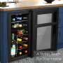 Pyle - PKTEWCDS1802 , Kitchen & Cooking , Fridges & Coolers , NutriChef 18 Bottle Dual Zone Thermoelectric Wine Cooler - Red and White Wine Chiller -  Countertop Wine Cellar - Freestanding Refrigerator with LCD Display Digital Touch Controls