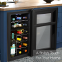Pyle - pktewcds1802 , Kitchen & Cooking , Fridges & Coolers , NutriChef 18 Bottle Dual Zone Thermoelectric Wine Cooler - Red and White Wine Chiller -  Countertop Wine Cellar - Freestanding Refrigerator with LCD Display Digital Touch Controls