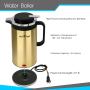Pyle - UPKWK23GD , Kitchen & Cooking , Water & Tea Kettles , Electric Water Kettle - Cordless Water Boiler, Stainless Steel (Gold)