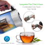 Pyle - PKWTK75.5 , Kitchen & Cooking , Water & Tea Kettles , Digital Hot Water Tea Brewer Kettle - Glass Kettle with Tea Infuser, Adjustable Temperature Control, Stainless Steel