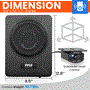 Pyle - PLBX8A , On the Road , Vehicle Subwoofers , 8” 600 Watts Low-Profile Active Amplified Car Audio Subwoofer System, Suitable for Under-seat Installations