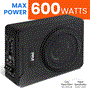 Pyle - PLBX8A , On the Road , Vehicle Subwoofers , 8” 600 Watts Low-Profile Active Amplified Car Audio Subwoofer System, Suitable for Under-seat Installations