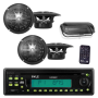 Pyle - PLCD7MRKT , Marine and Waterproof , Receiver & Speaker Kits , Marine Stereo Radio Headunit Receiver & Speaker Kit, MP3/USB/SD Readers, CD Player, AM/FM Radio, Single DIN, (4) Waterproof 5.25