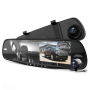 Pyle - PLCMDVR49 , On the Road , Rearview Backup Cameras - Dash Cams , HD 720p DVR Rearview Mirror Dash Cam Kit - Dual Camera Vehicle Video Recording System with Waterproof Backup Cam, 4.3’’ -inch Display