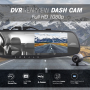 Pyle - PLCMDVR49 , On the Road , Rearview Backup Cameras - Dash Cams , HD 1080p DVR Rearview Mirror Dash Cam Kit - Dual Camera Vehicle Video Recording System with Waterproof Backup Cam, 4.3’’ -inch Display