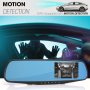 Pyle - PLCMDVR49 , On the Road , Rearview Backup Cameras - Dash Cams , HD 720p DVR Rearview Mirror Dash Cam Kit - Dual Camera Vehicle Video Recording System with Waterproof Backup Cam, 4.3’’ -inch Display