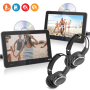 Pyle - PLDHR926KT , On the Road , Headrest Video , Touchscreen Multimedia Disc Player Bundle Kit - Dual Vehicle Headrest Mount Multimedia Entertainment Systems with Wireless Headphones (9.4’’ -inch Displays)