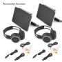 Pyle - PLDHR926KT , On the Road , Headrest Video , Touchscreen Multimedia Disc Player Bundle Kit - Dual Vehicle Headrest Mount Multimedia Entertainment Systems with Wireless Headphones (9.4’’ -inch Displays)