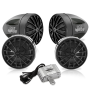 Pyle - AZPLMCA76 , On the Road , Motorcycle and Off-Road Speakers , 800 Watt Weatherproof Motorcycle/ATV/Snowmobile Amplifier System w/Dual Handle-Bar Mount, Speakers & iPod/MP3 Input