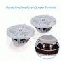 Pyle - PLMR652W , On the Road , Vehicle Speakers , Dual 6.5’’ Water-Resistant Marine Speakers, 2-Way Coaxial Full Range Speakers (600 Watt)