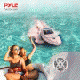 Pyle - PLMR652W , On the Road , Vehicle Speakers , Dual 6.5’’ Water-Resistant Marine Speakers, 2-Way Coaxial Full Range Speakers (600 Watt)