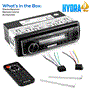 Pyle - PLMRB38B , On the Road , Headunits - Stereo Receivers , Marine Stereo Receiver Power Amplifier - AM/FM/MP3/USB/AUX/SD Card Reader Marine Stereo Receiver, Single DIN, 30 Preset Memory Stations, LCD Display with Remote Control
