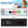 Pyle - PLMRB39W , On the Road , Headunits - Stereo Receivers , Marine Stereo Receiver Power Amplifier - AM/FM/MP3/USB/AUX/SD Card Reader Marine Stereo Receiver, Single DIN, 30 Preset Memory Stations, LCD Display with Remote Control