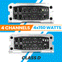 Pyle - PLMRC400X4 , Sound and Recording , Amplifiers - Receivers , 4-Channel Weather-Resistant Audio Amplifier System - Class D Compact Designed Suit for Car, ATV, UTV, 4X4, Jeep, Motorcycle and Marine, and any other Weather Resistant Application