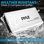 Pyle - PLMRC400X4 , Sound and Recording , Amplifiers - Receivers , 4-Channel Weather-Resistant Audio Amplifier System - Class D Compact Designed Suit for Car, ATV, UTV, 4X4, Jeep, Motorcycle and Marine, and any other Weather Resistant Application