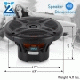 Pyle - PLMRF65MB , On the Road , Vehicle Speakers , Dual 6.5’’ Water-Resistant Bluetooth Marine Speakers, 2-Way Coaxial Full Range Amplified Speaker System with Wireless RF Streaming (600 Watt)