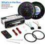 Pyle - PLMRK47BK , On the Road , Headunits - Stereo Receivers , Marine Stereo Receiver Speaker Kit AM/FM/MP3/USB/AUX/SD Card Reader, Single DIN, 30 Preset Memory Stations, 2 Speakers LCD Display with Remote Control