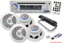 Pyle - PLMRKIT108 , Disc , Complete Marine Water Proof 4 Speaker USB/Mp3/Combo w/Stereo Cover, 6.5