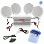 Pyle - PLMRKT4A , Marine and Waterproof , Amplifier & Speaker Kits , 4 Channel Waterproof MP3/ iPod Amplified 6.5