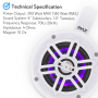 Pyle - PLMRLEWB46W , On the Road , Vehicle Speakers , Waterproof Rated Marine Tower Speakers - Wakeboard Subwoofer Speaker System with Built-in LED Lights (4’
