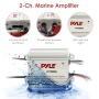 Pyle - PLMRMB2CW , Marine and Waterproof , Vehicle Amplifiers , Bluetooth Marine Amplifier Kit, 2-Ch. Waterproof Audio Power Amp System