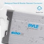 Pyle - PLMRMP4A , On the Road , Vehicle Amplifiers , 4-Channel Waterproof Rated Marine Amplifier Kit - Marine Grade Component Audio Amp, AUX/RCA/MP3 Input (600 Watt MAX)