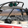 Pyle - PLMRWB652LEB , On the Road , Vehicle Speakers , Dual Marine Tower Speakers, Wakeboard Water Resistant Sound System, Built-in Programmable Multi-Color LED Lights, 6.5