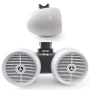 Pyle - PLMRWB652LEW , On the Road , Vehicle Speakers , Dual Marine Tower Speakers, Wakeboard Water Resistant Sound System, Built-in Programmable Multi-Color LED Lights, 6.5