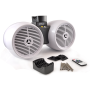 Pyle - PLMRWB652LEW , On the Road , Vehicle Speakers , Dual Marine Tower Speakers, Wakeboard Water Resistant Sound System, Built-in Programmable Multi-Color LED Lights, 6.5