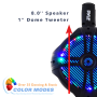 Pyle - PLMRWB85LEB , On the Road , Vehicle Speakers , Dual Marine Wakeboard Water Resistant Speakers, Built-in Programmable Multi-Color LED Lights, 8