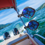 Pyle - PLMRWB85LEB , On the Road , Vehicle Speakers , Dual Marine Wakeboard Water Resistant Speakers, Built-in Programmable Multi-Color LED Lights, 8