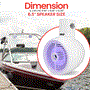 Pyle - PLMRWK63WT.5 , On the Road , Motorcycle and Off-Road Speakers , 6.5" Marine Wakeboard Water Resistant Speaker - Single 2-Way Mini Box Speaker System with Built-in LED Lights, White