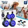 Pyle - PLMRWKBT65BK.5 , On the Road , Motorcycle and Off-Road Speakers , 6.5" Marine Wakeboard Water Resistant Bluetooth Speaker - Single 2-Way Mini Box Speaker System with Built-in LED Lights, Black