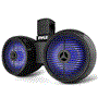 Pyle - PLMRWKBT82BK.5 , On the Road , Motorcycle and Off-Road Speakers , 8" Marine Wakeboard Water Resistant Bluetooth Speaker - Dual 2-Way Mini Box Speaker System with Built-in LED Lights, Black